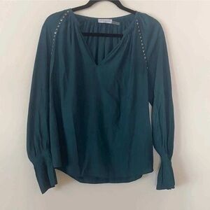 Ramy Brook Studded Satin Long Bell Sleeve Studded Blouse size XS